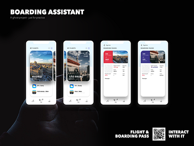 Boarding Assistant - Travels and boarding pass app check in checkin mobile mobile app design mobile design prototyping travel ui design uiux user experience userinterface ux design