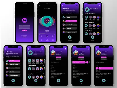 Music Player App app design app designer color flat gradient logo product design ui ux webdesign