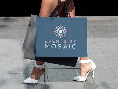 Events By Mosaic Logo Design brand design graphic design illustration logo matt hodin matt hodin design type typography vector