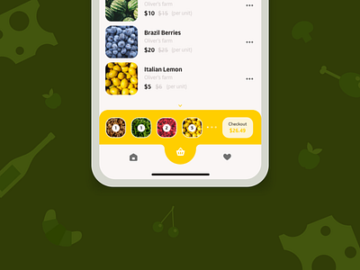 Shopping Cart - Bio Folk app check out ecommerce experience design food delivery app icon interaction design key visual menu menu bar organic food shopping shopping basket shopping cart ui ux