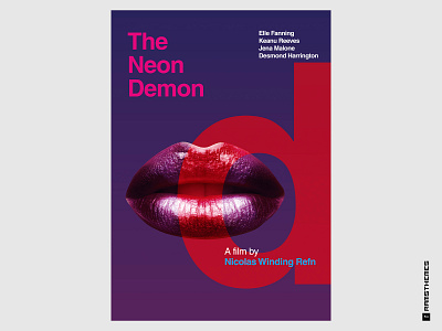 THE NEON DEMON - Minimalist Swiss Style Movie Poster art cinema dada demon denmark design elle fanning graphic design helvetica illustration lips logo minimalistic movies neon nicolas winding refn poster design swiss style typography vector