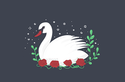 Swan animal bird fowl nature rose roses swan