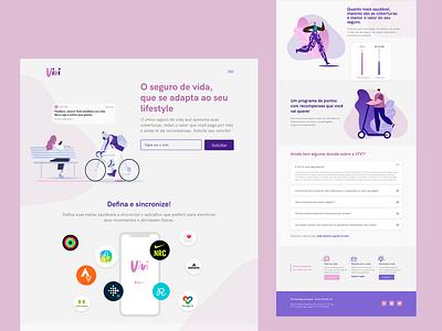 Landing page for a life insurance service animation design illustration ui vector web