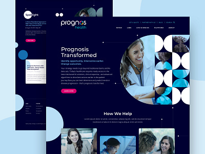 Prognos Health Redesign agency ai blue dark ui healthcare homepage landing page modern navy blue redesign responsive sketch web design wordpress