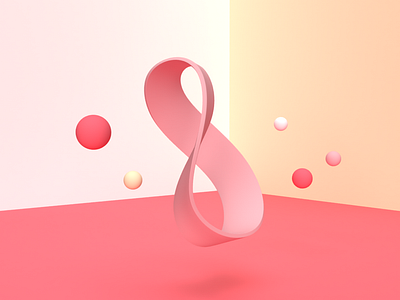 Bubble gum pink 3d art 8 adobe 3d adobe dimension bubbles corner dimension hues matte monochromatic pink shapes simple space sphere