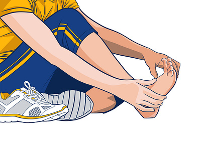 Plantar Fasciitis Stretch anatomy character design digital art digital illustration drawing illustration