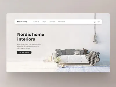 Furniture Homepage design digital furniture header home homepage interior living navigation nordic shop sofa ui web