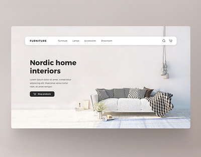 Furniture Homepage design digital furniture header home homepage interior living navigation nordic shop sofa ui web