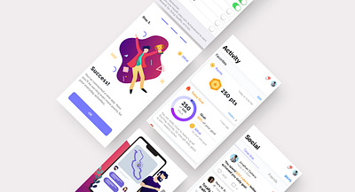 Healthy Platform app clean design illustrations interactive ios prototype responsive ui ux web