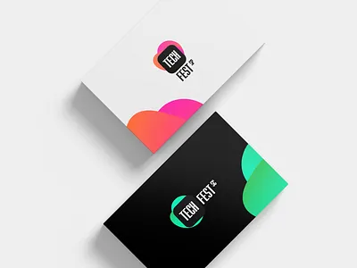 Tech Fest - Business card brand brand and identity brand identity branding cards design developer events gradient logo logotipo logotype networking