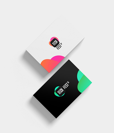 Tech Fest - Business card brand brand and identity brand identity branding cards design developer events gradient logo logotipo logotype networking