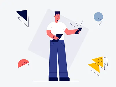 Office Worker animation branding flat icon illustraion illustration illustrator shapes ui vector web