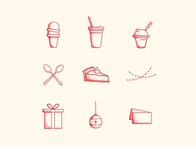 Icons No. 1 christmas cone gift gift box gift card gifts giving holiday ice cream cone icecream icons lights ornament pie present pumpkin pie red spoons sundae thanksgiving