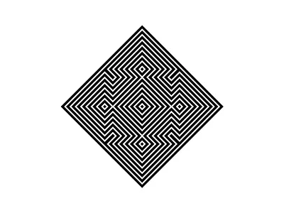 Illusion square black and white design effect icon illusion