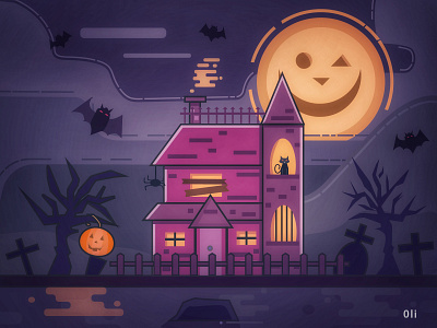 Halloween hut art design forest halloween illustration illustration art illustrations original art