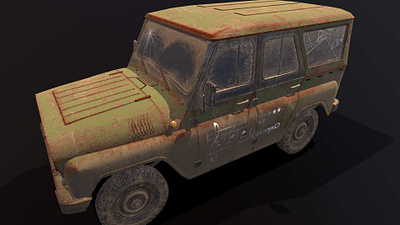 UAZ Hunter (Dirt) 3D Model 3d art 3d artist 4x4 army car dirt game hunter military mud renderhub russian rust soviet stan sky suv transport uaz ussr vehicle