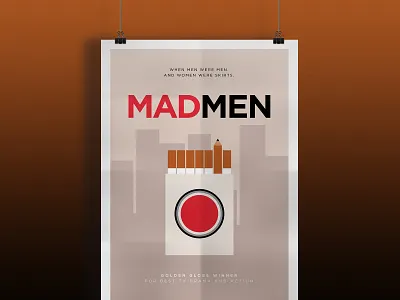 Minimal Mad Men 2d advertising art cigarettes cinema digital art illustration just for fun lucky mad men minimal movie pencil poster series strike tv vector