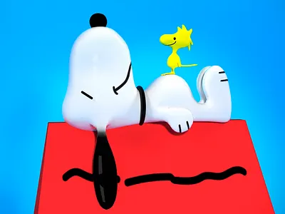 Snoopy & Woodstock 3d 3d model cinema 4d cinema4d design illustration render