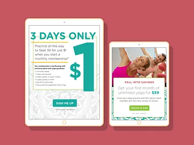 Digital Marketing Design for YogaWorks creative creative direction design digital design digital marketing digital marketing design graphic design graphic designer graphicdesign layout