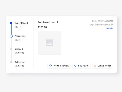 Order History Actions animation buying cancel concept delivery history order fulfillment order history order management orders purchases review shipping ui