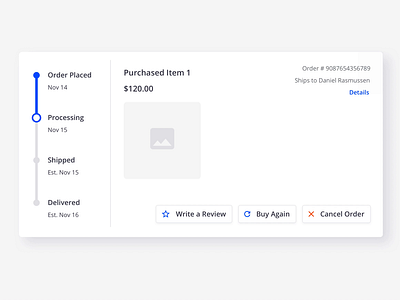 Order History Actions animation buying cancel concept delivery history order fulfillment order history order management orders purchases review shipping ui