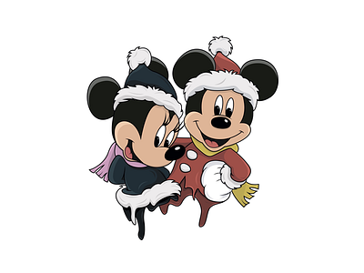 Mickey & Minnie adobeillustrator art cartoon character digitaldesign disney draw drawingoftheday funny graphic graphicdesigner illustration illustrationart illustrator mickeymouse picture vector vectorillustration vektorart winter