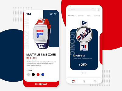 Shopping-FILA ai app buying design fila shop shopping shopping app sports ui vector watch