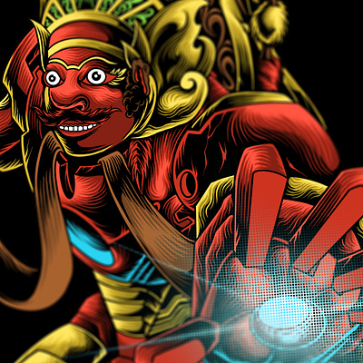 warog man artwork culture design drawing funart graphic art hero illustration illustrator ironman masked