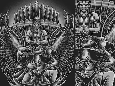 statue bali art artwork bali culture design drawing graphic art illustration illustrator masked ornament statue