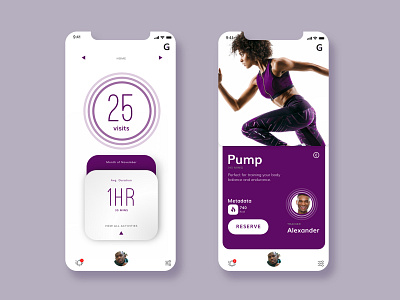Gym App interface adobe xd adobexd app application branding ui ui ux uidesign uiux user experience user experience design ux