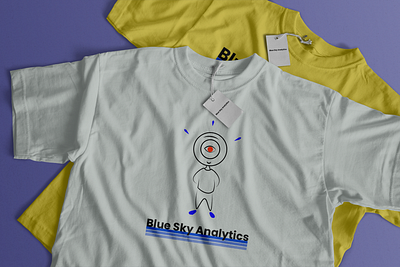 Blue sky analytics shirt adobe basics blueskyanalytics design dribbble exploring illustration mascot mascot character minimal startup tshirt tshirtdesign