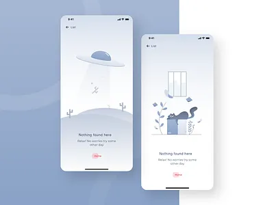 Empty State V 2.0 404 android appdesign branding code codetheorem design empty state error illustration ios iphone theorem ui ux vector