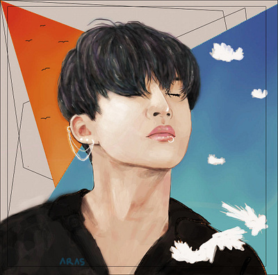 hanbin fanart ikon illustration kpop music