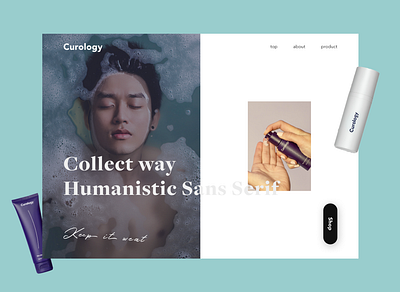 Cosme for man & woman beauty branding consept cosmetic design model site skin typography web