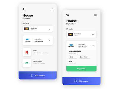 Service Payments adobe app design dribbble gradient minimal ui ux web white xd