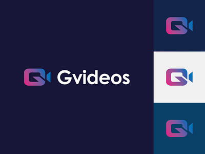 Gvideos Logo branding design g lettermark gradient icon identity illustration letters logo mark simple symbol typography videos