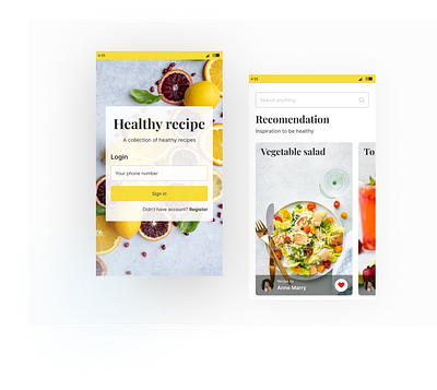 Healthy Recipe #Exploration app app design exploration food fruit healthy healthyfood recipe salad