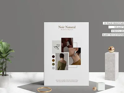 Noir Natural Moodboard Magazine board branding brochure business catalogue clean editorial elegant indesign magazine modern mood moodboard natural noir portfolio template