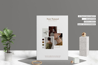 Noir Natural Moodboard Magazine board branding brochure business catalogue clean editorial elegant indesign magazine modern mood moodboard natural noir portfolio template