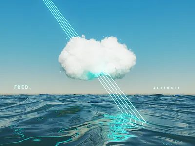 水云射线（一） 水 云 射线 青色 虚幻 梦境 c4d oc