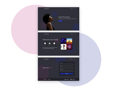 Soundwave app design figma illustration lettering logo typography ui ux web website