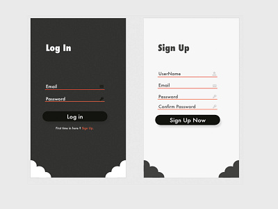 login - signup screen app design design login page signup page ui xd design