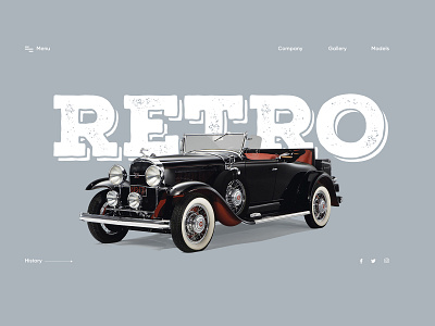 Retro Car Home Page landing page photoshop retro ui ux web webdesign