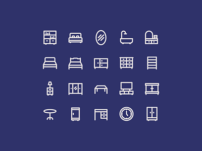 Furniture Icon Set furniture home icon illustration line vector