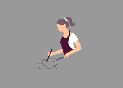 cooking cook cooking daily flat design illustration mother