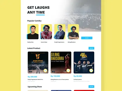 Redesign Comika.id UI adobe xd card clean header ui ui design uiux web website xd design