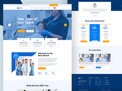 Dental Landing Page Template branding corporate dentist graphic design landing mobile app redesign typography ui ux vector web web design