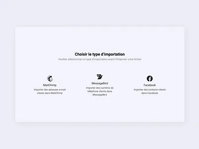 Customer Import App animation dashboard drag and drop facebook figma interface load mailchimp messagebird new
