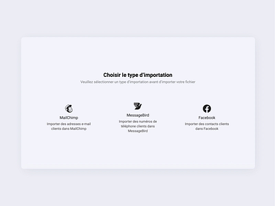 Customer Import App animation dashboard drag and drop facebook figma interface load mailchimp messagebird new