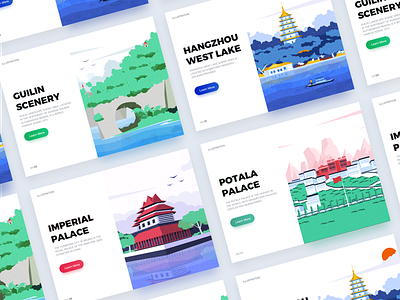 Landscape system illustration collection design illustration ui ux web